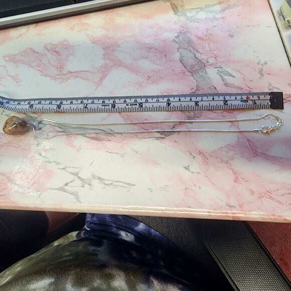 Flower Agate Dainty Necklace chain is 925 sterling silver - Picture 6 of 6